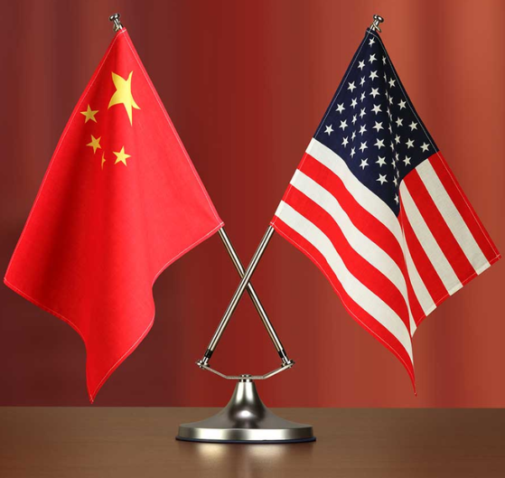 US China flags